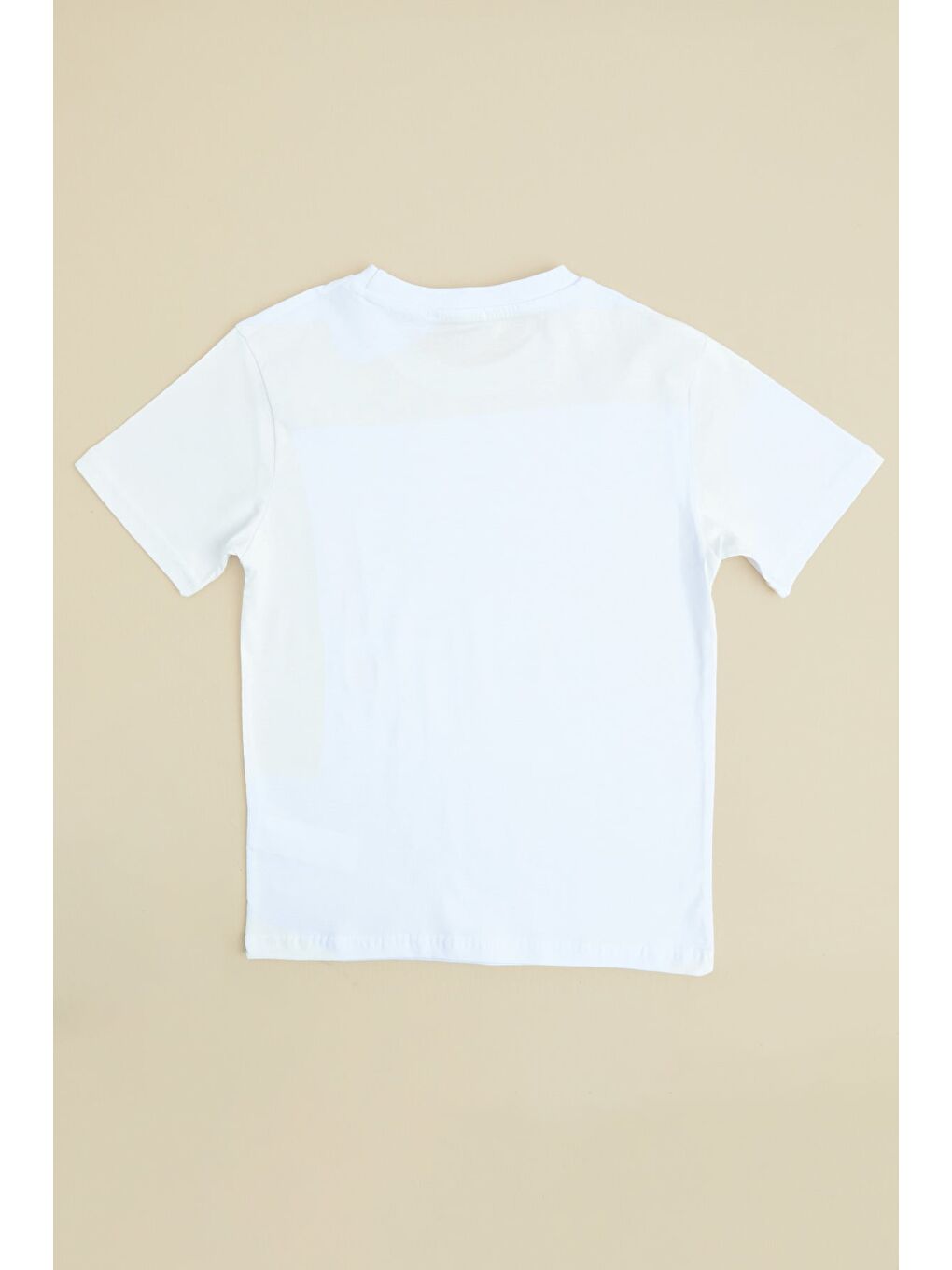 Beyaz Yazı Baskılı Bisiklet Yaka Erkek Çocuk Tişört-1