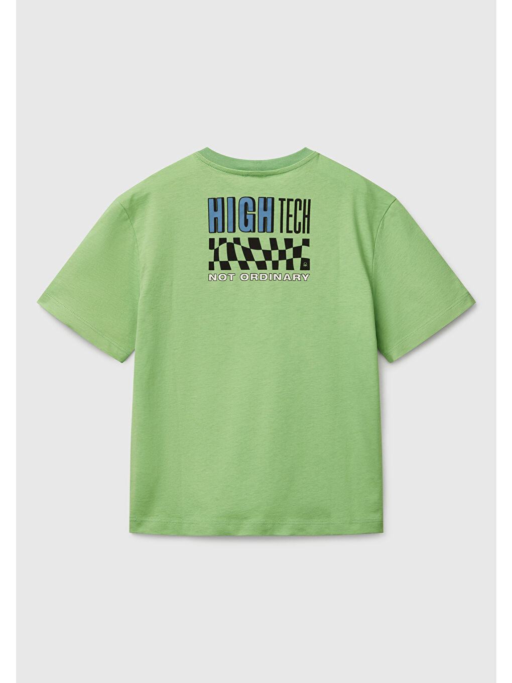 Erkek Çocuk Fıstık Yeşili Slogan Baskılı Tişört-1