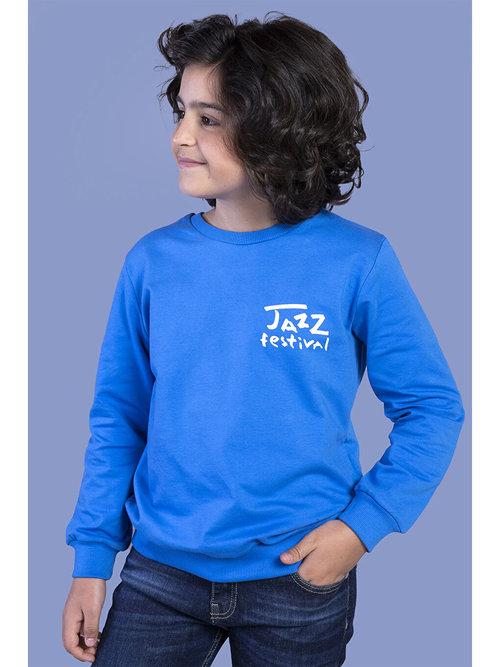 Toontoykids Mavi Erkek Çocuk Baskılı Sweatshirt