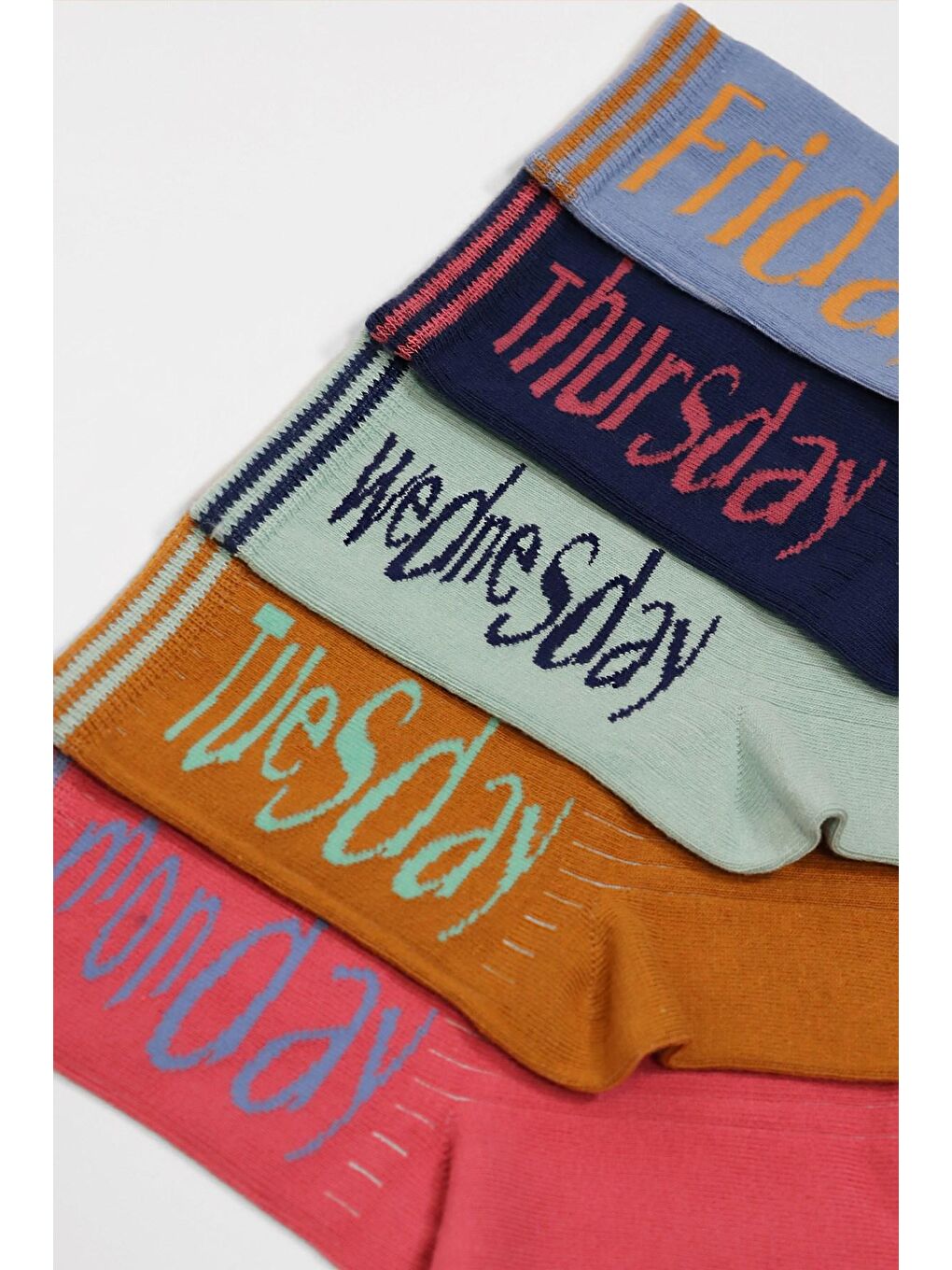 Karışık 5'li Paket Weekdays Çocuk Soket Çorap Desenli-1