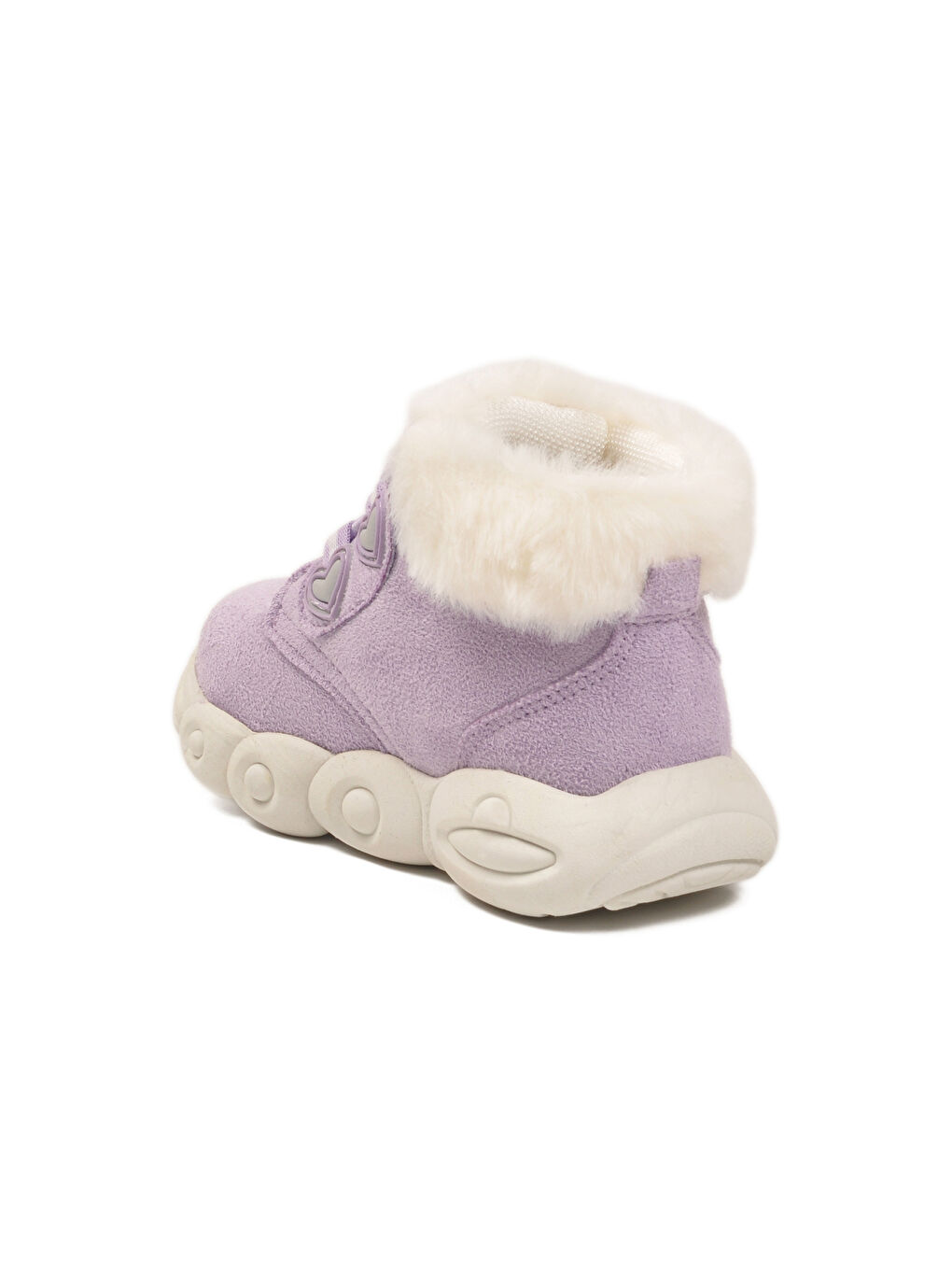 Lila Kilit Bağcıklı Hafif Desenli Kız Çocuk Bot Lici B-3