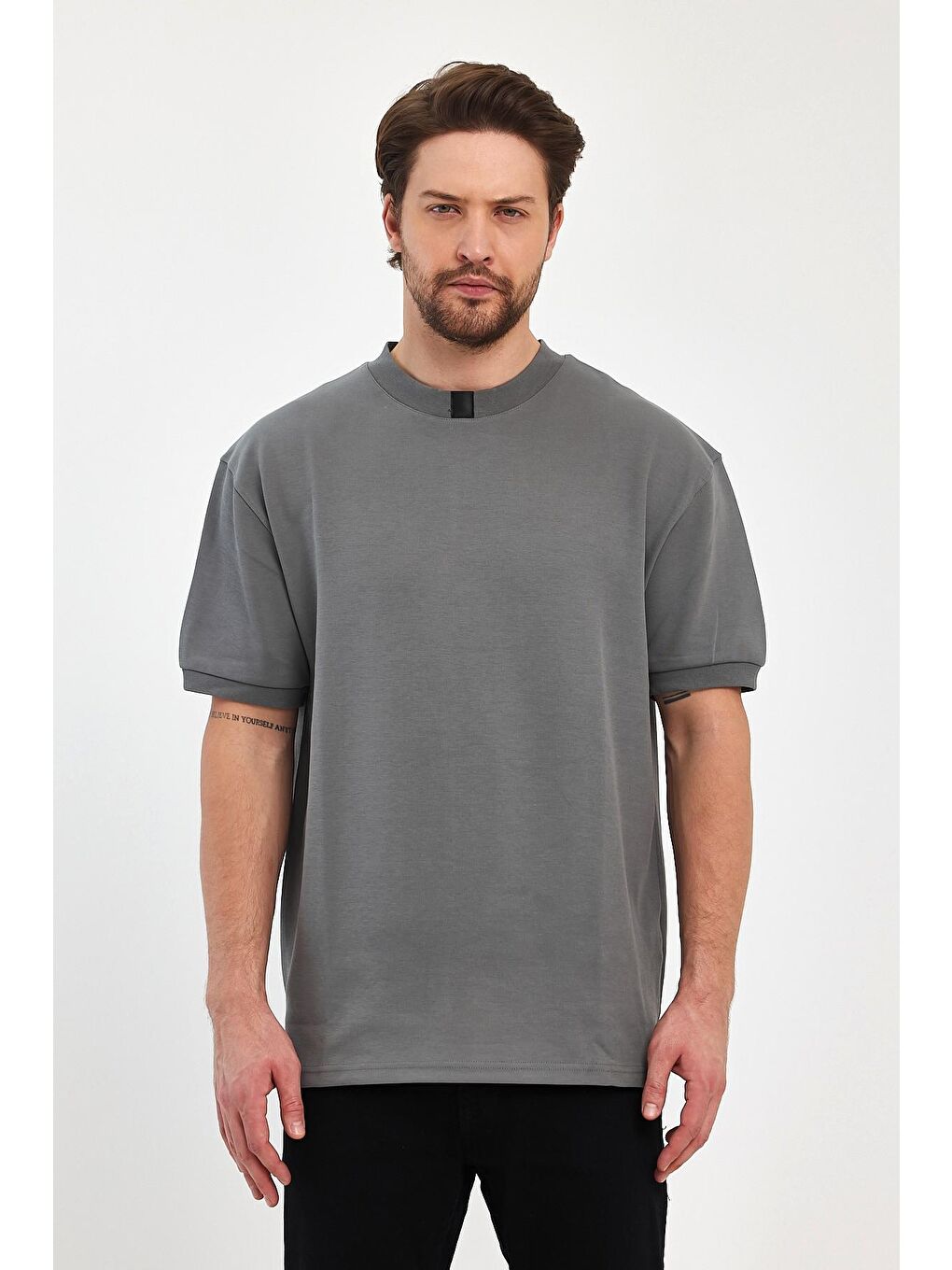 Haki Bisiklet Yaka Erkek Tişört 2772