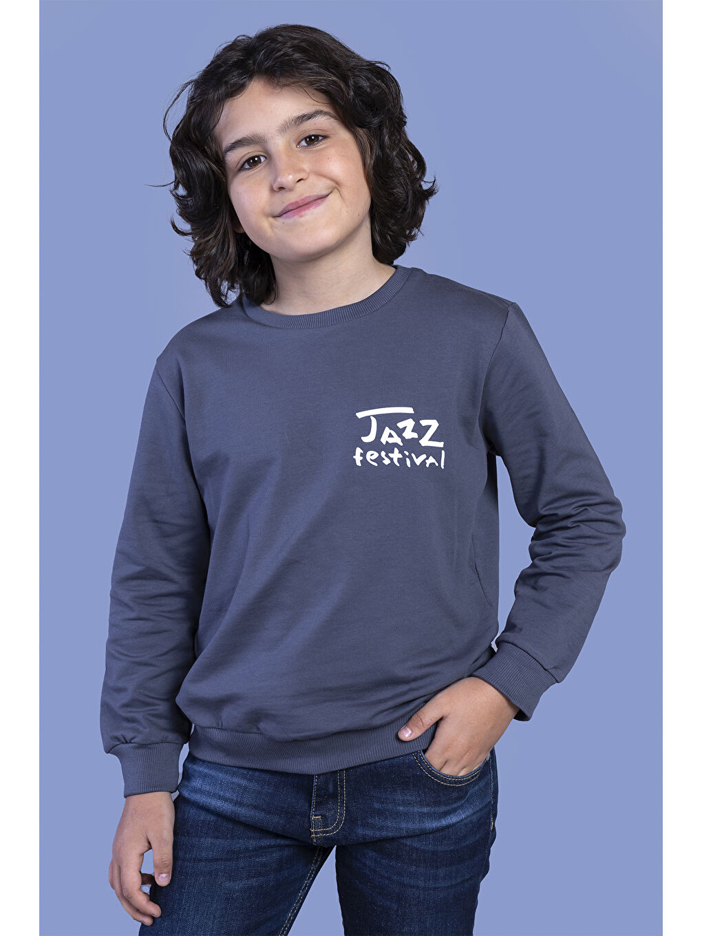 Toontoykids Gri Erkek Çocuk Baskılı Sweatshirt