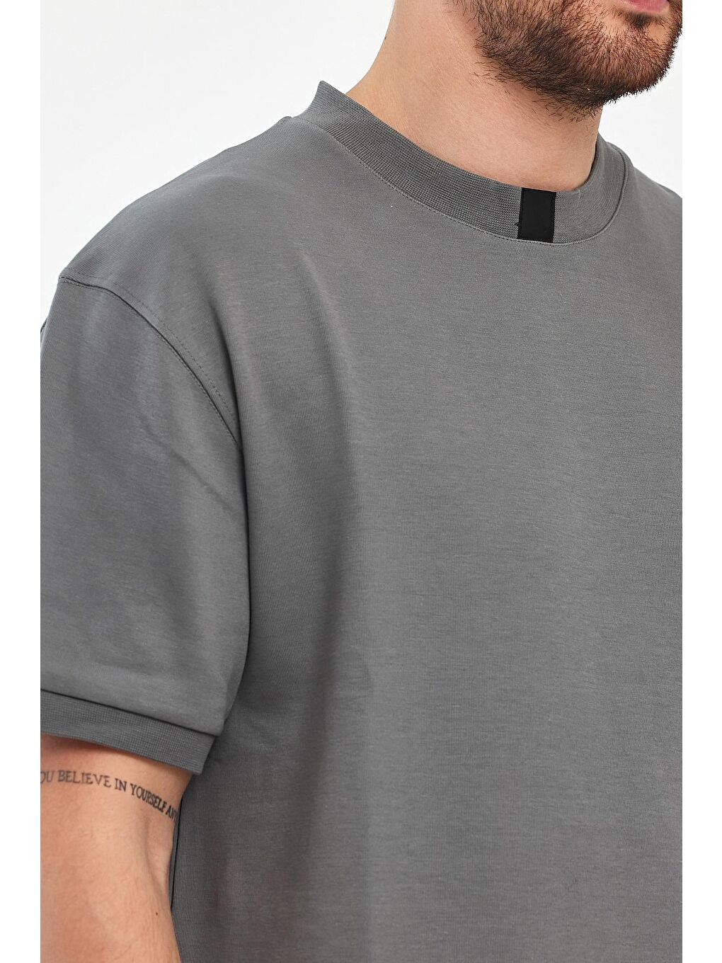 Haki Bisiklet Yaka Erkek Tişört 2772-2