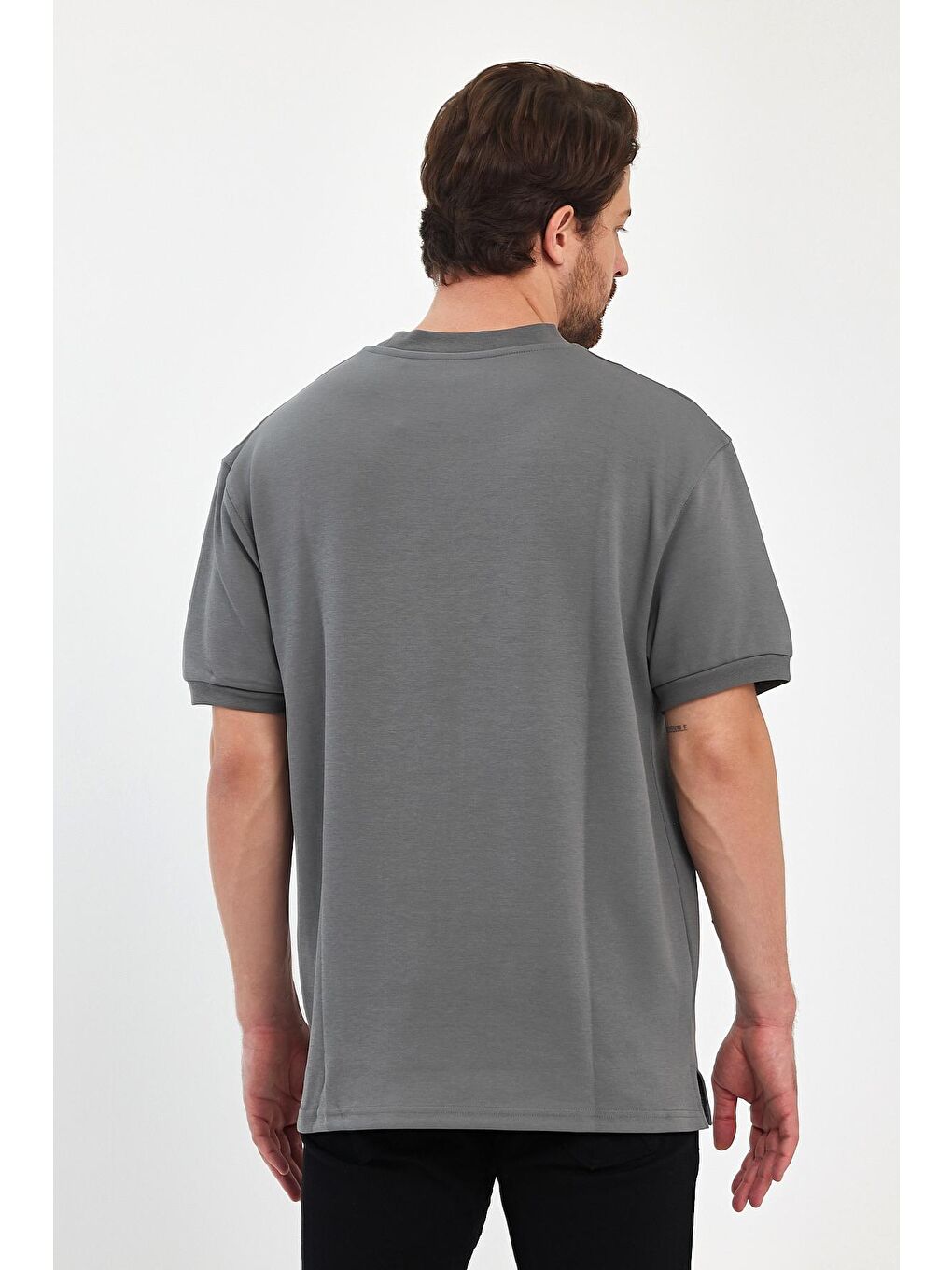 Haki Bisiklet Yaka Erkek Tişört 2772-3