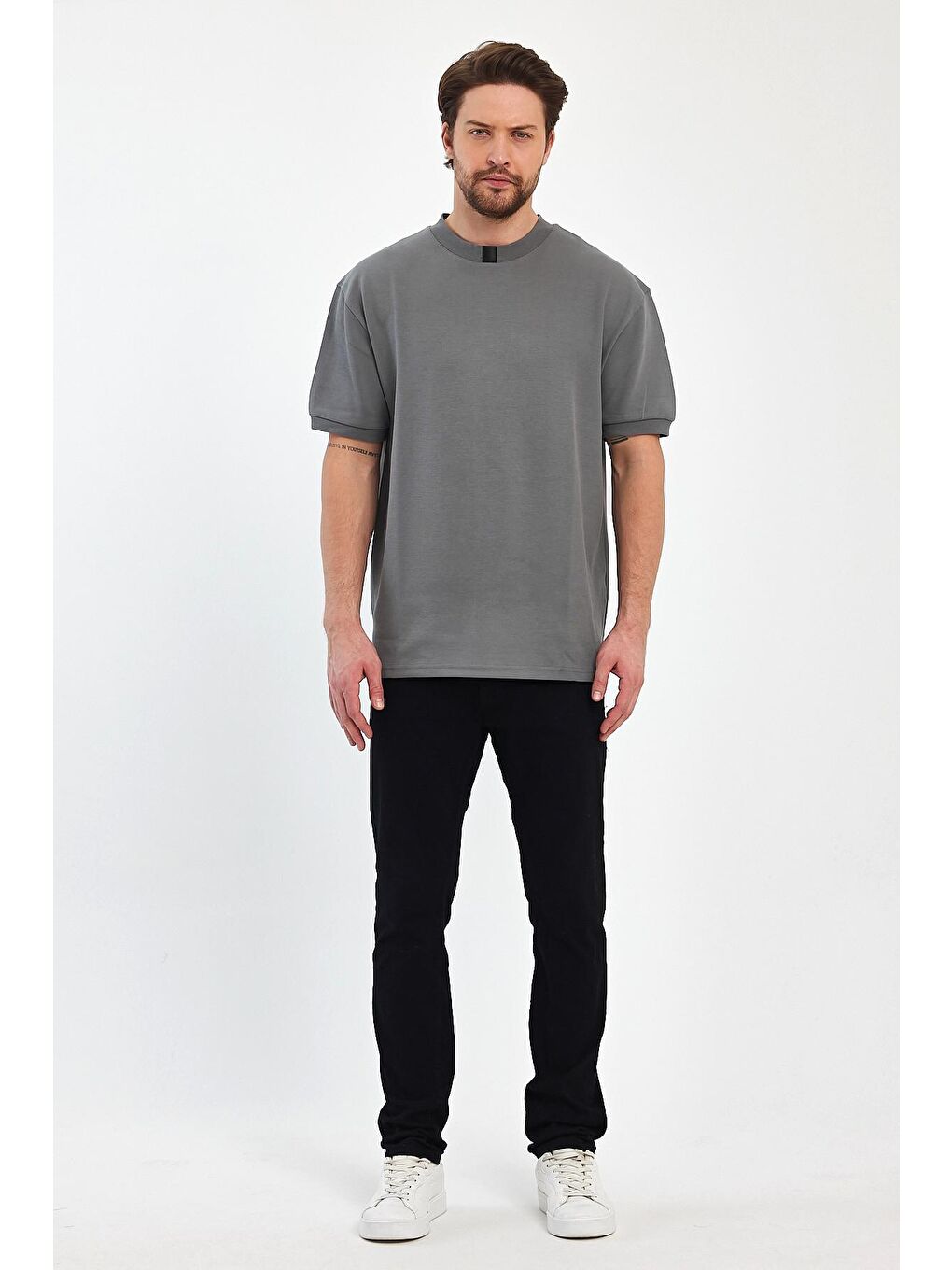 Haki Bisiklet Yaka Erkek Tişört 2772-4