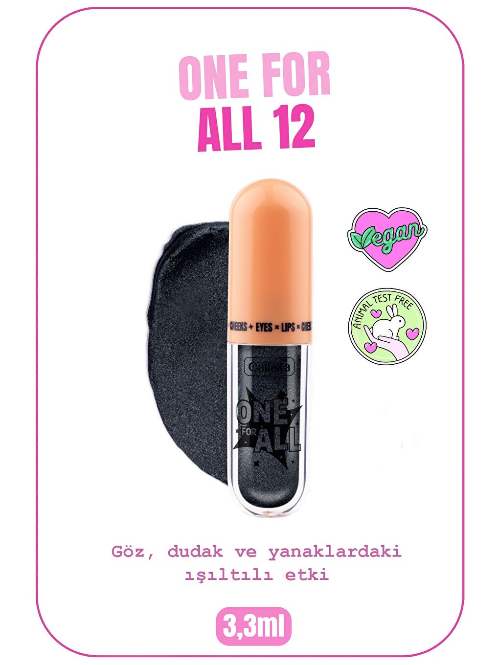 LC WAIKIKI Siyah One For All 12 Miracles Fly Eyes & Lips & Cheeks Likit Göz Farı