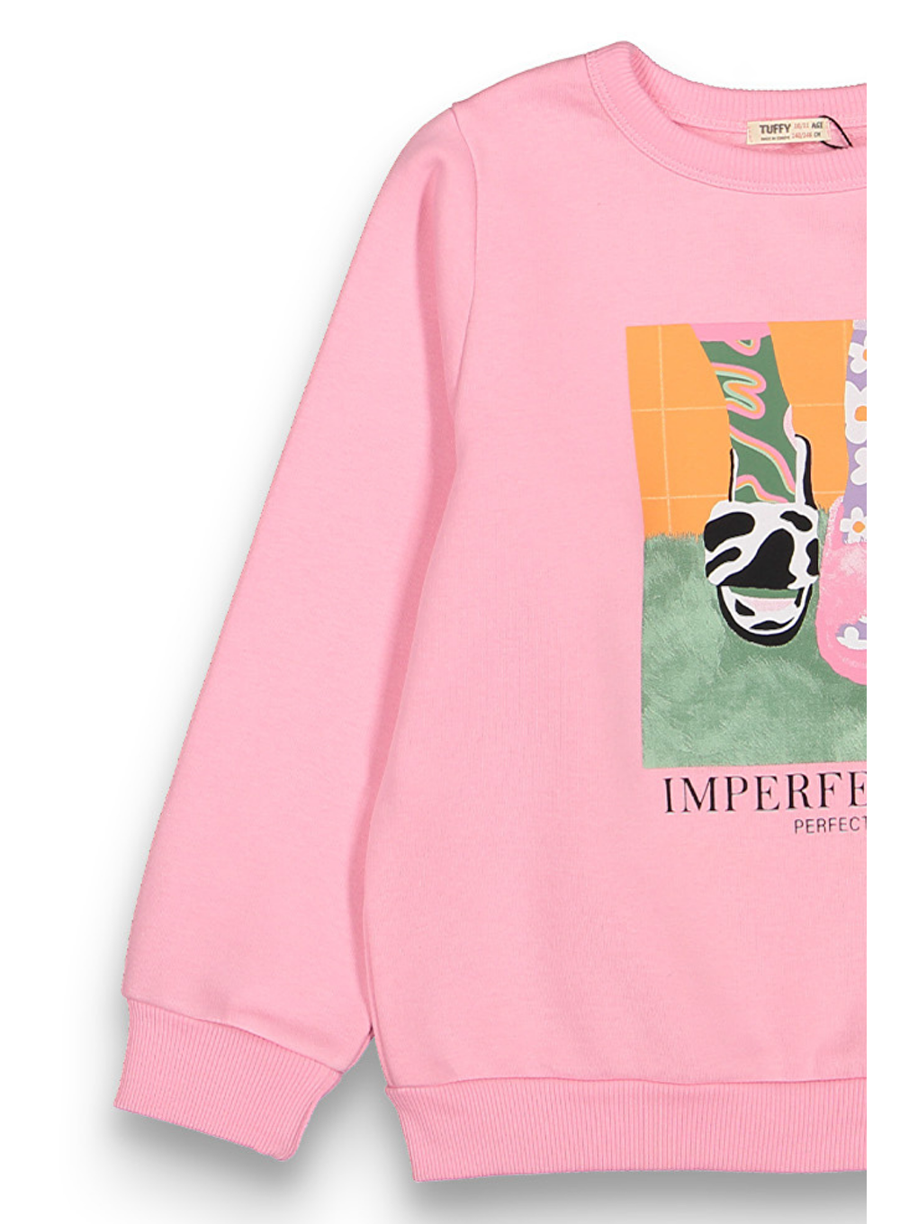 MİSSTUFFY Pembe Kız Çocuk Orta Kalınlıkta Basic Sweatshirt - 1