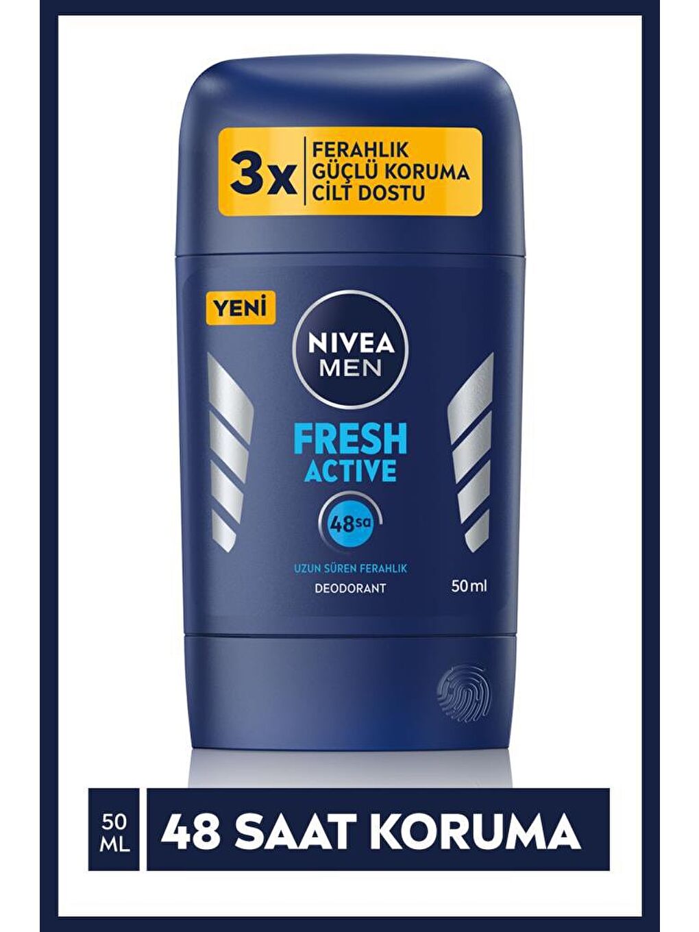 NIVEA Men Erkek Stick Deodorant Fresh Active 50 ml, Ter Ve Ter Kokusuna Karşı 48 Saat Deodorant Koruma