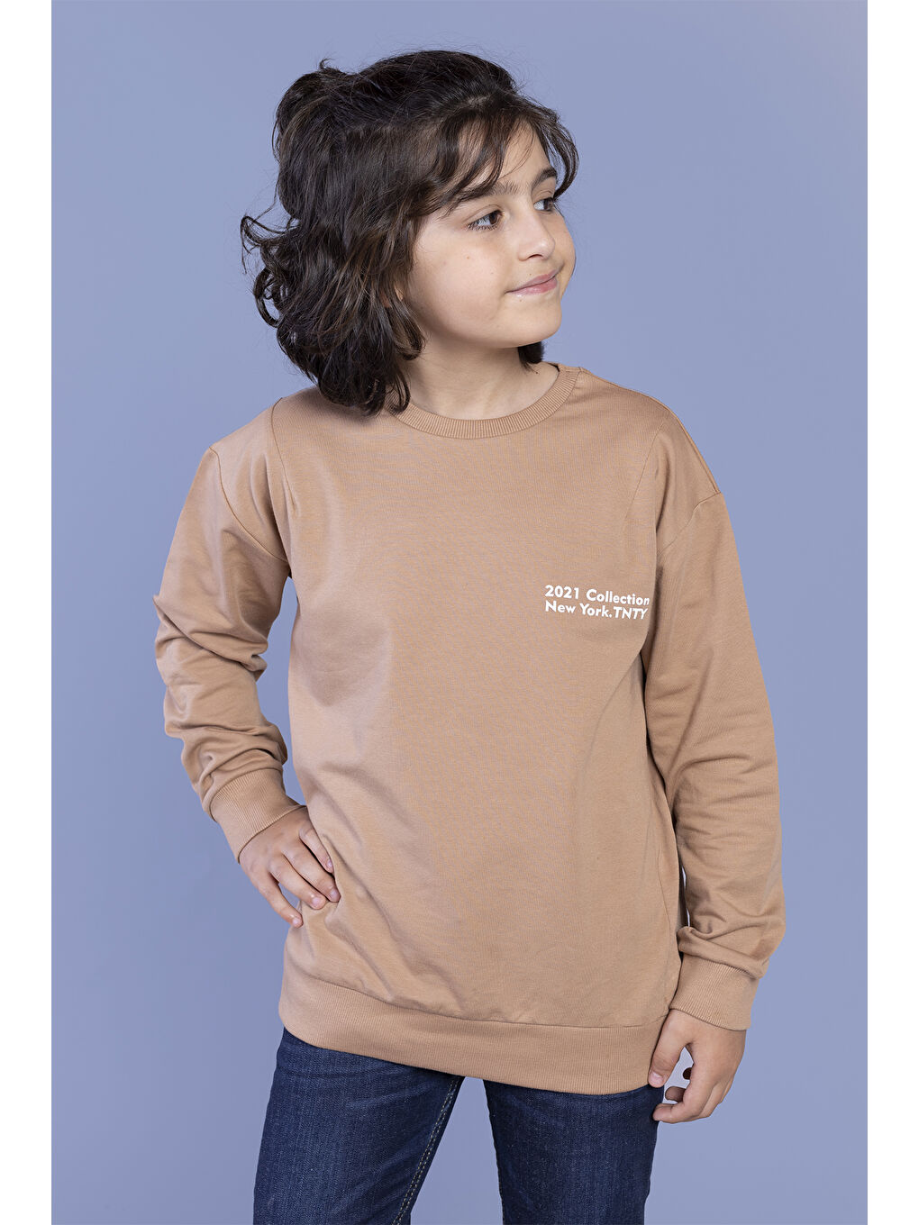 Toontoykids Kahverengi Erkek Çocuk Baskılı Sweatshirt