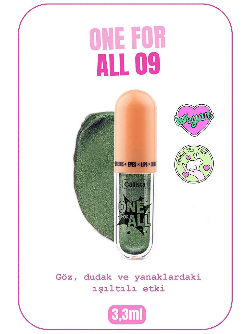 LC WAIKIKI Yeşil One For All 09 Peace Forest Eyes & Lips & Cheeks Likit Göz Farı