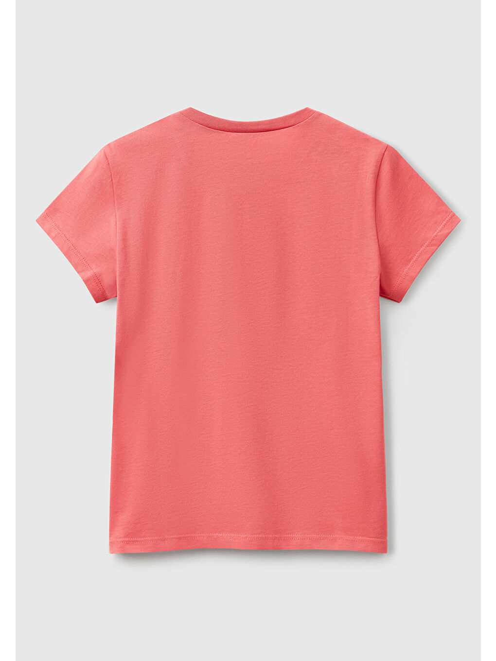 Kız Çocuk Fuşya Simli Logo Baskılı Tişört-1