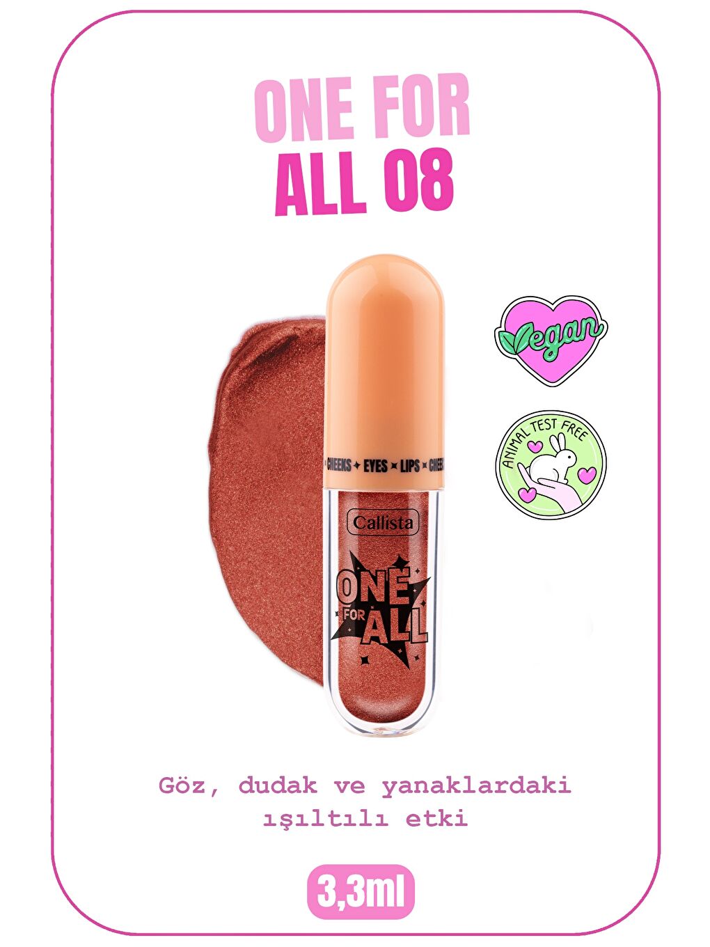 LC WAIKIKI Kırmızı One For All 08 Born Again Eyes & Lips & Cheeks Likit Göz Farı