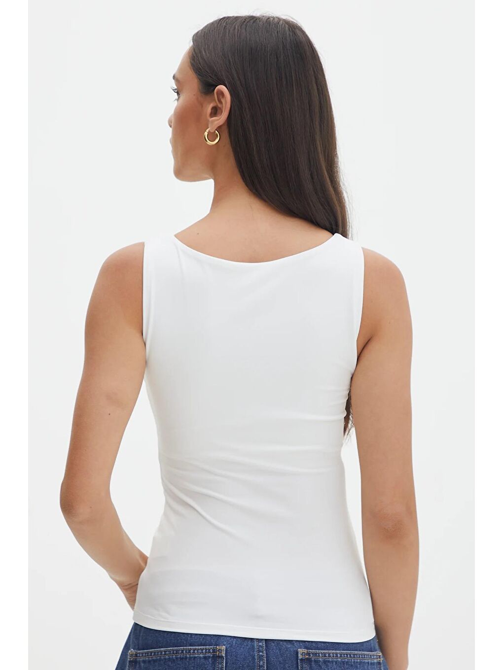 Beyaz Kalın Askılı Kadın Atlet-1