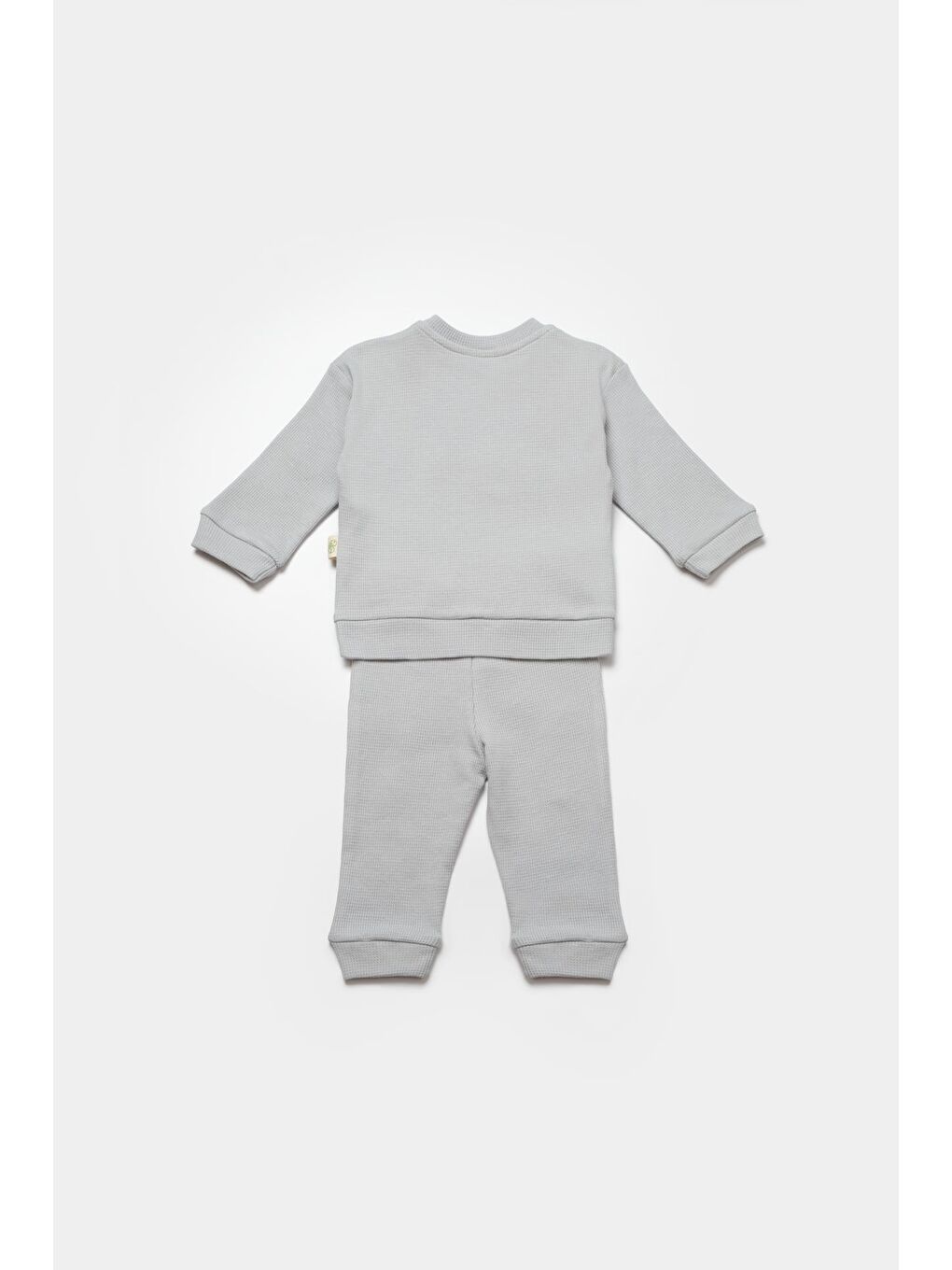 BabyCosy Organic Wear Gri Bebek Pantolon ve Uzun Kollu Gömlek Takımı, %100 Organik Pamuk, Bebek ve Yenidoğan Serisi - CSYW1024 - 2