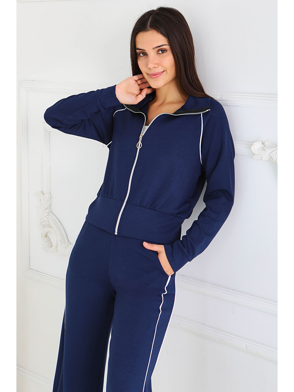 Ara garnili Modal İkili Takım Lacivert - 27877-LACIVERT-2