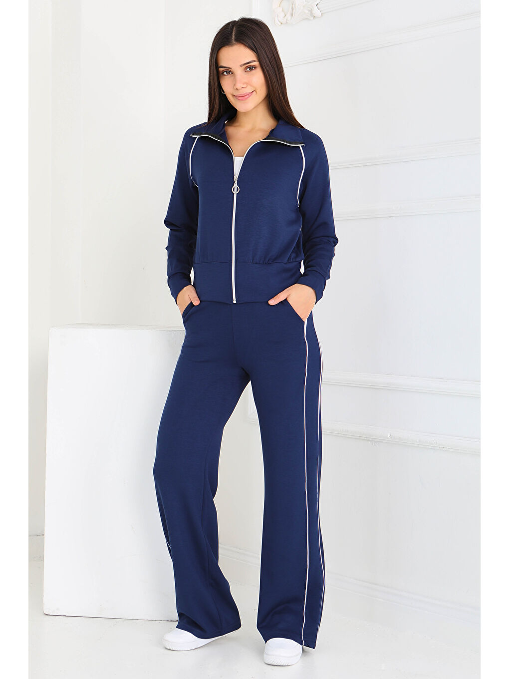 Ara garnili Modal İkili Takım Lacivert - 27877-LACIVERT-3