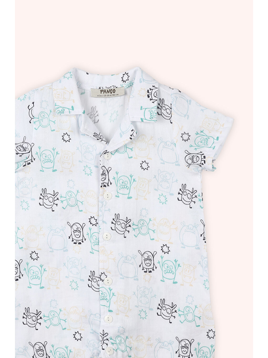 Yenidoğan Baskılı Müslin Beyaz Tulum-1