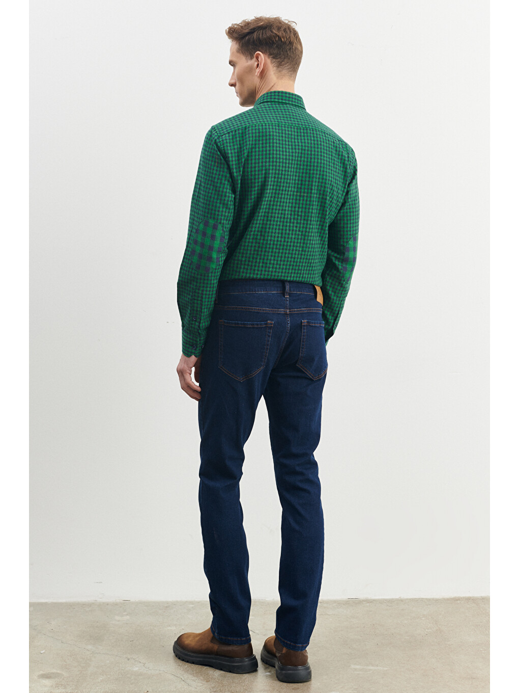 Erkek Koyu Lacivert Slim Fit Dar Kesim Magic Denim Esnek Jean Pantolon-4