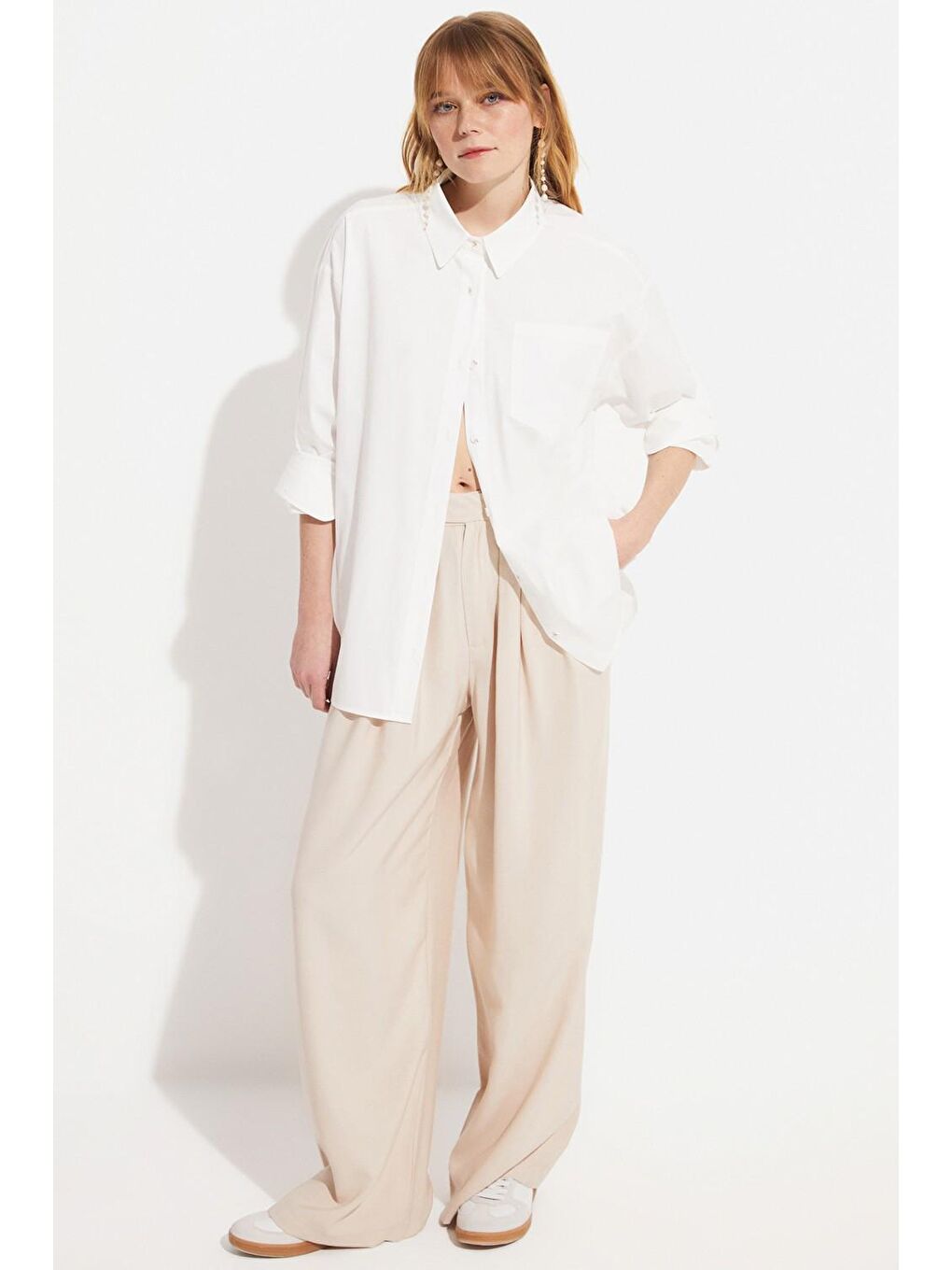 Beyaz Pamuk Gömlek-1