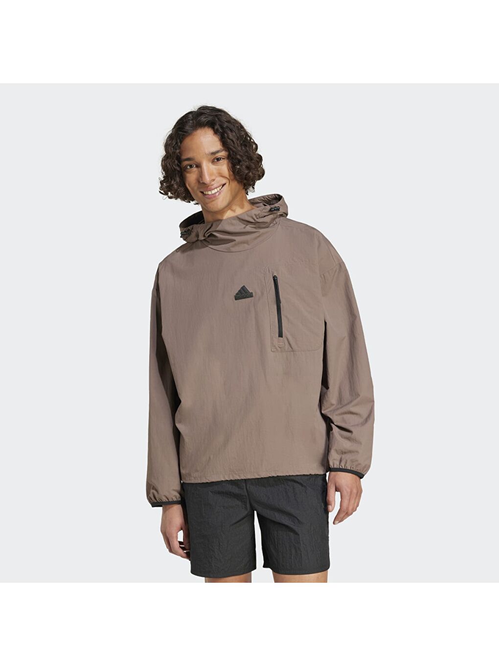 Adidas Ce Q3 Erkek Kahverengi Kapüşonlu Hoodie