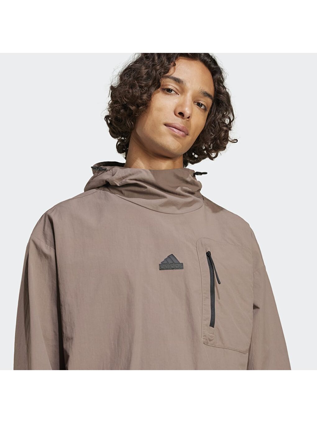 Adidas Ce Q3 Erkek Kahverengi Kapüşonlu Hoodie - 2