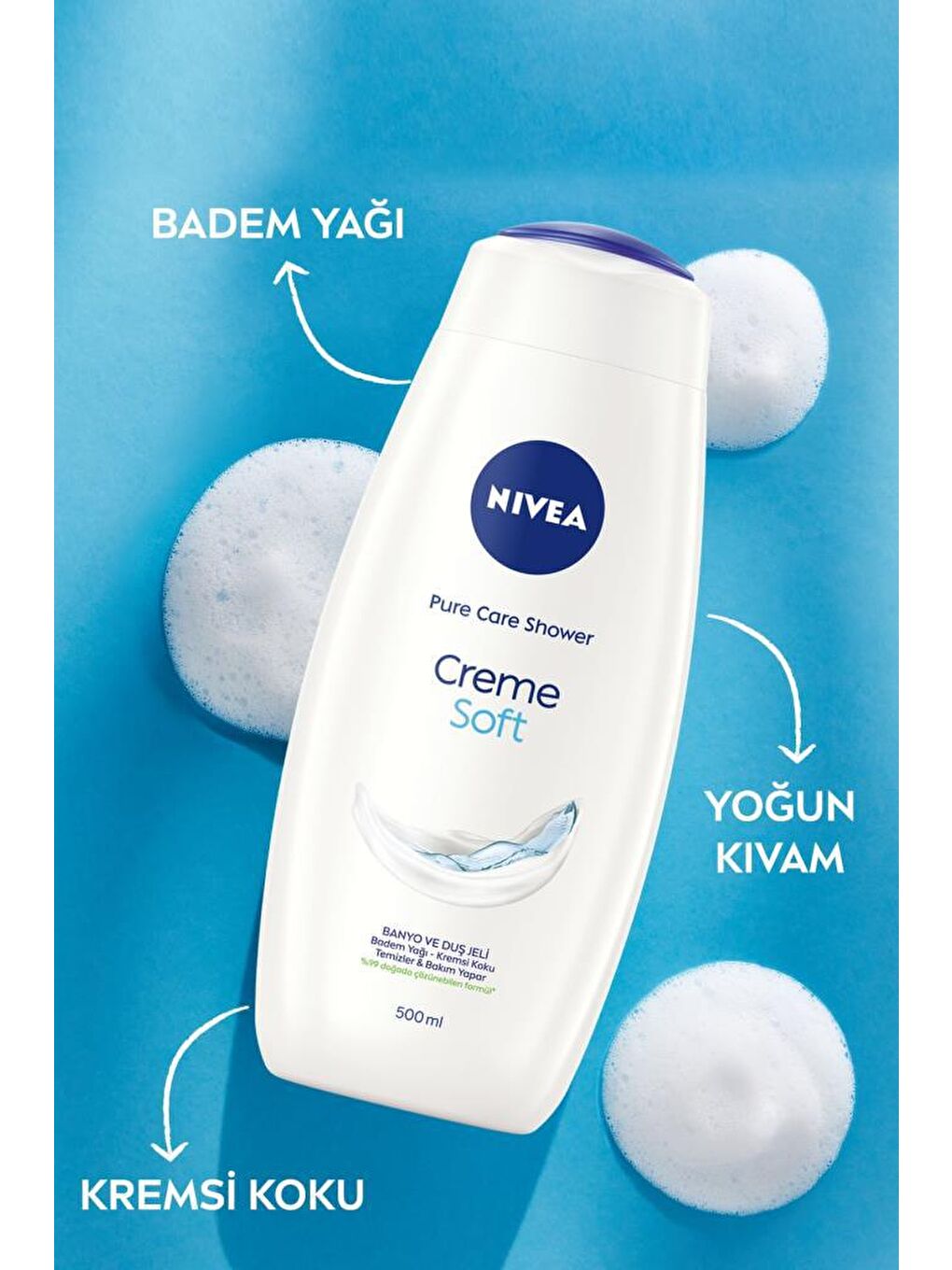 NIVEA Creme Soft Kremsi Dokunuş Banyo Ve Duş Jeli 500 ml, Pro-Vitamin Ve Badem Yağı Ile Vücut Ne mlendirme - 1