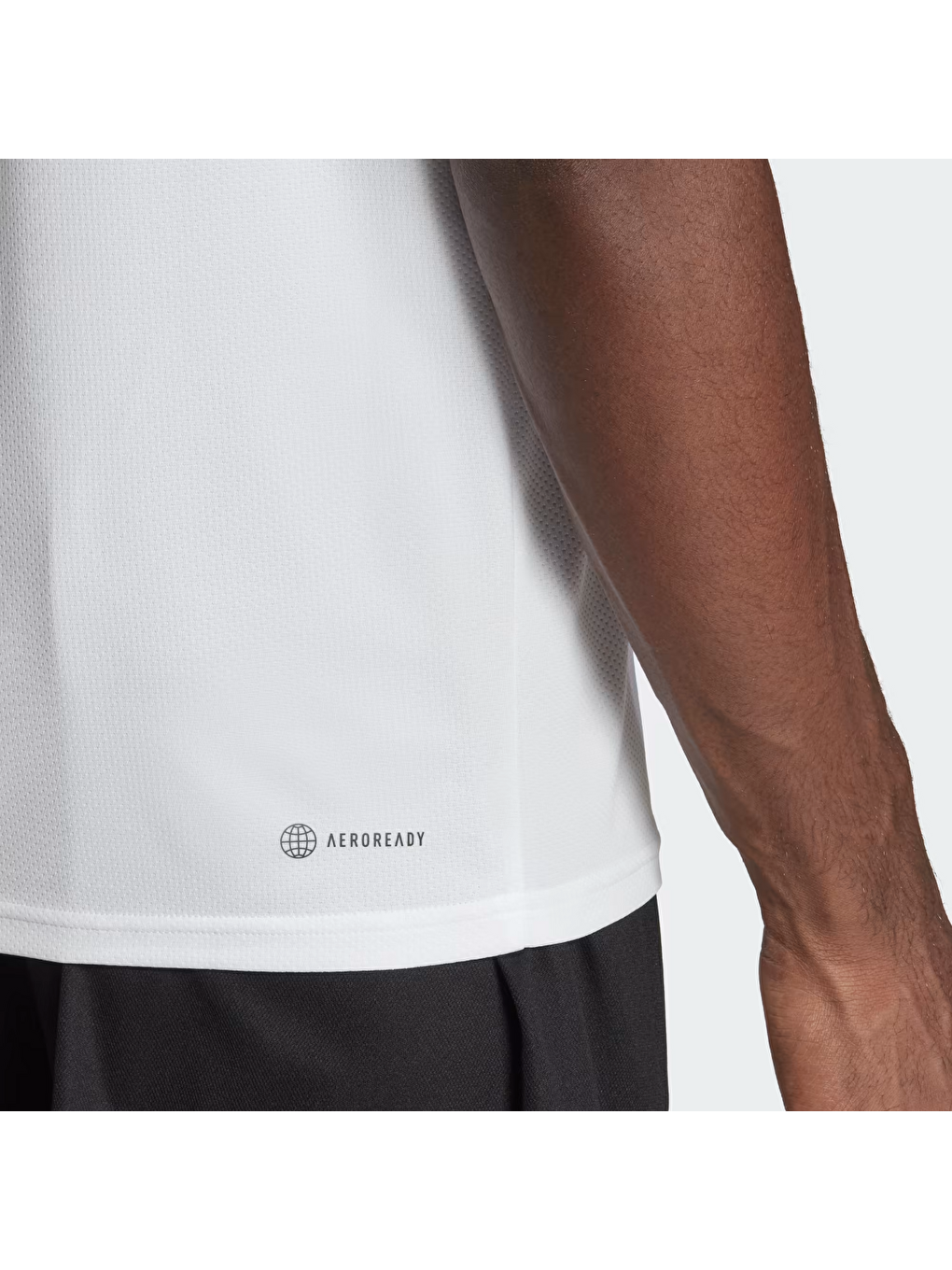 Beyaz Train Essentials Base 3 Stripes Erkek Yuvarlak Yaka Spor Tişört-3