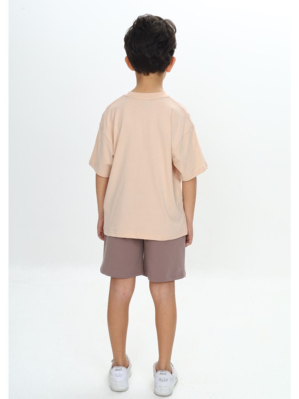 Bej Erkek Çocuk Unlimited Yazı Baskılı Şortlu Takım-3