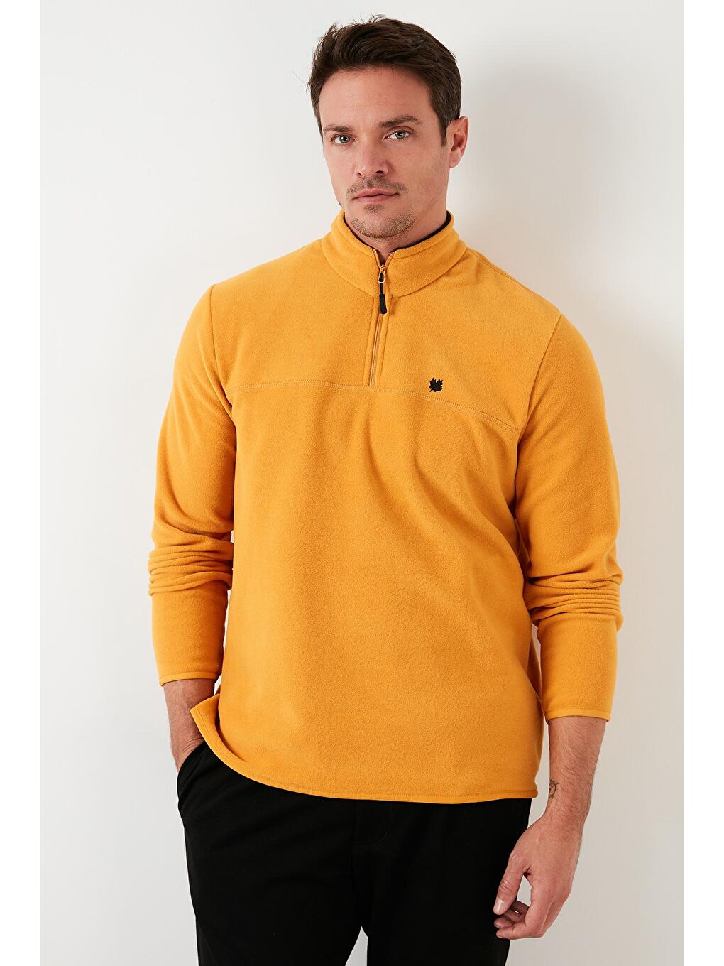 Buratti Hardal Sarı Regular Fit Anti-Pilling Bato Yaka Kışlık Şardonlu Erkek Polar Sweatshirt 5906001 - 3