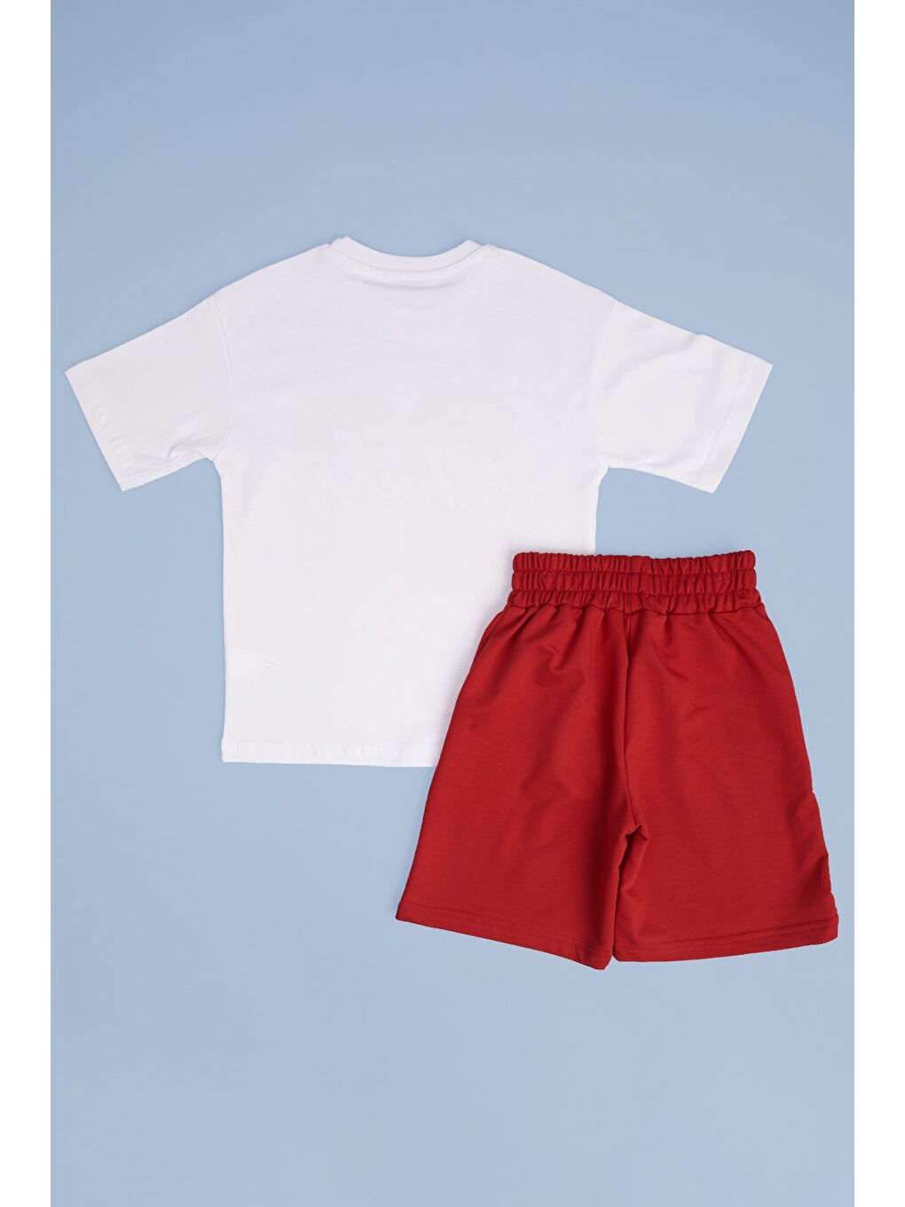 Kırmızı %100 Pamuk Sayı Ve Yazı Baskılı Erkek Çocuk Takım-1