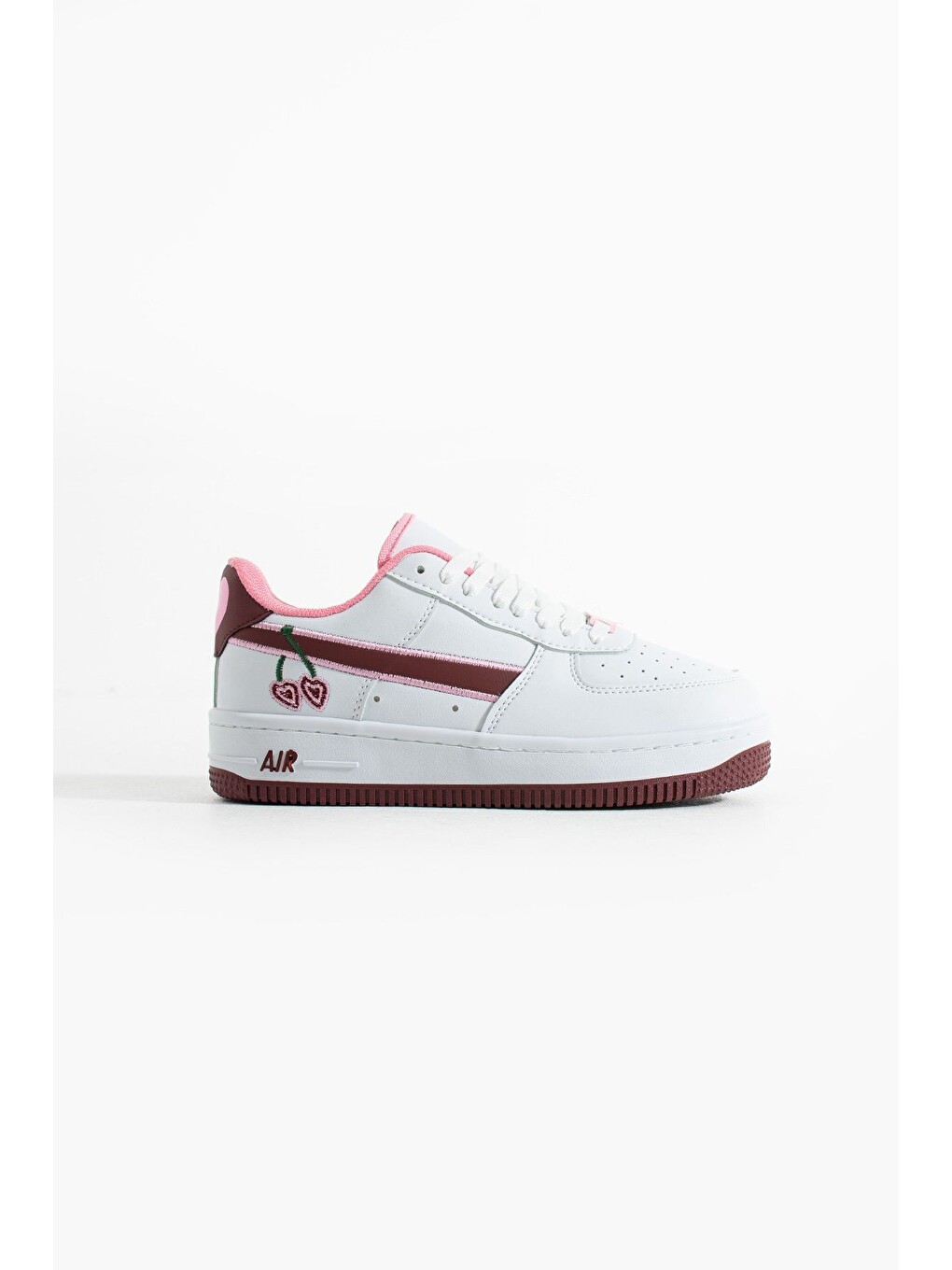 Kiraz Detaylı Pembe Beyaz Sneaker – Kadın Spor Ayakkabı