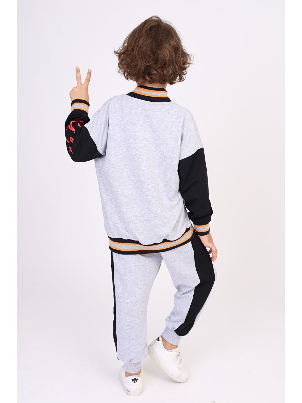 Gri Erkek Çocuk Baskılı Eşofman Takım-2