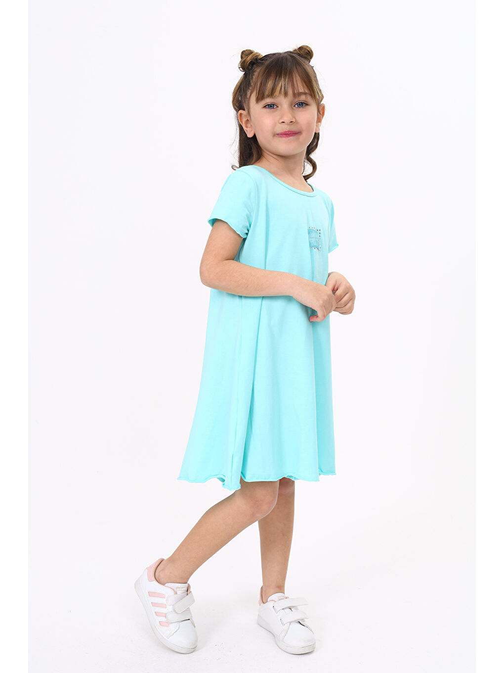 Toontoykids Mint Yeşil Kız Çocuk Elbise - 2