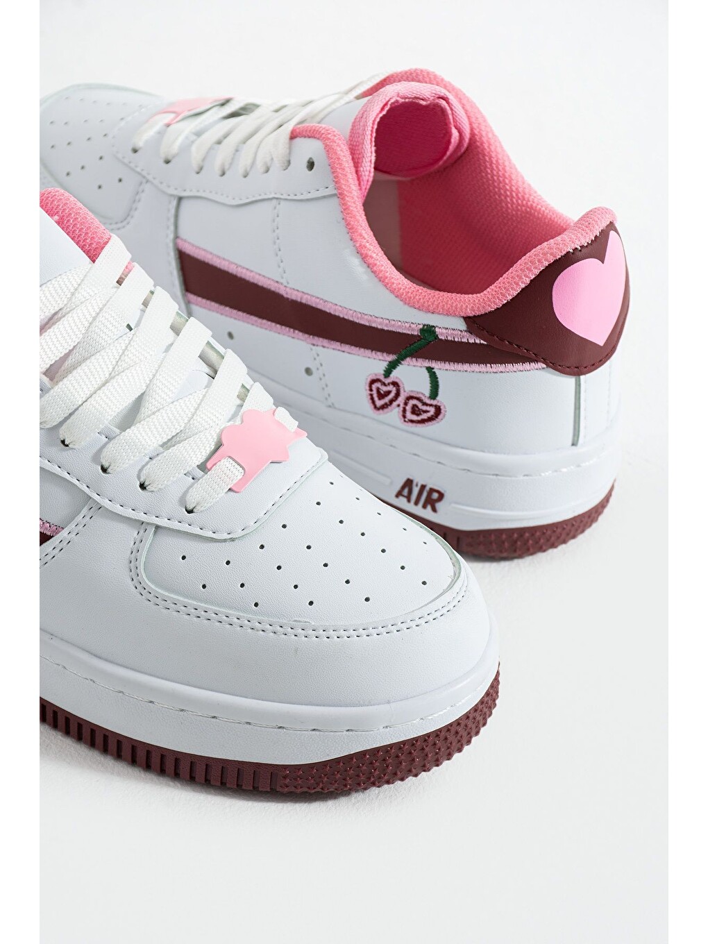 Kiraz Detaylı Pembe Beyaz Sneaker – Kadın Spor Ayakkabı-7