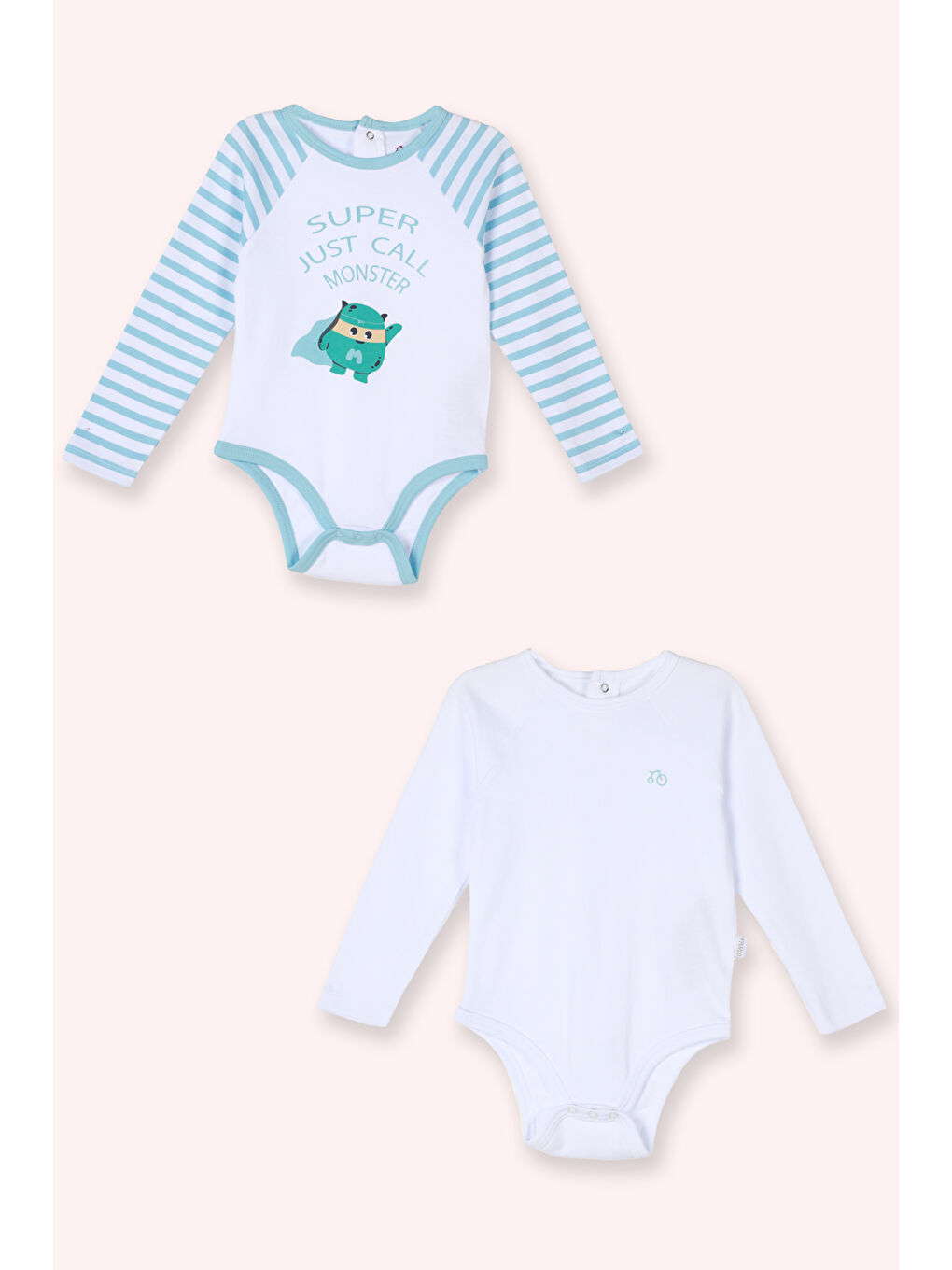 Yenidoğan Baskılı Beyaz 2'li Body Seti