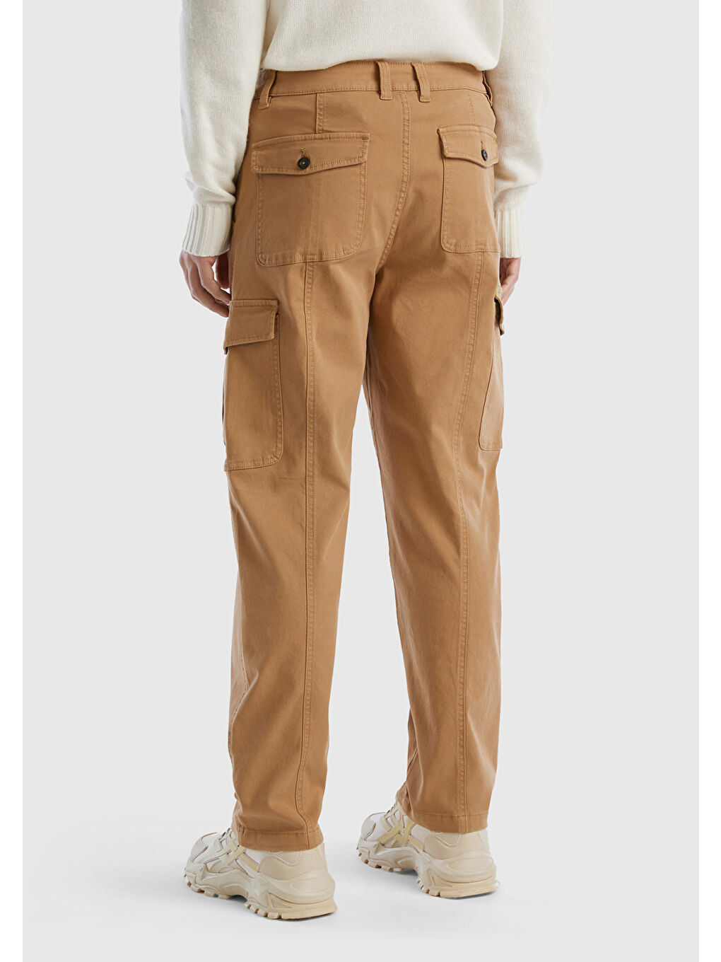 Kahverengi Erkek Taba Straight Fit Düşük Bel Kargo Pantolon-2