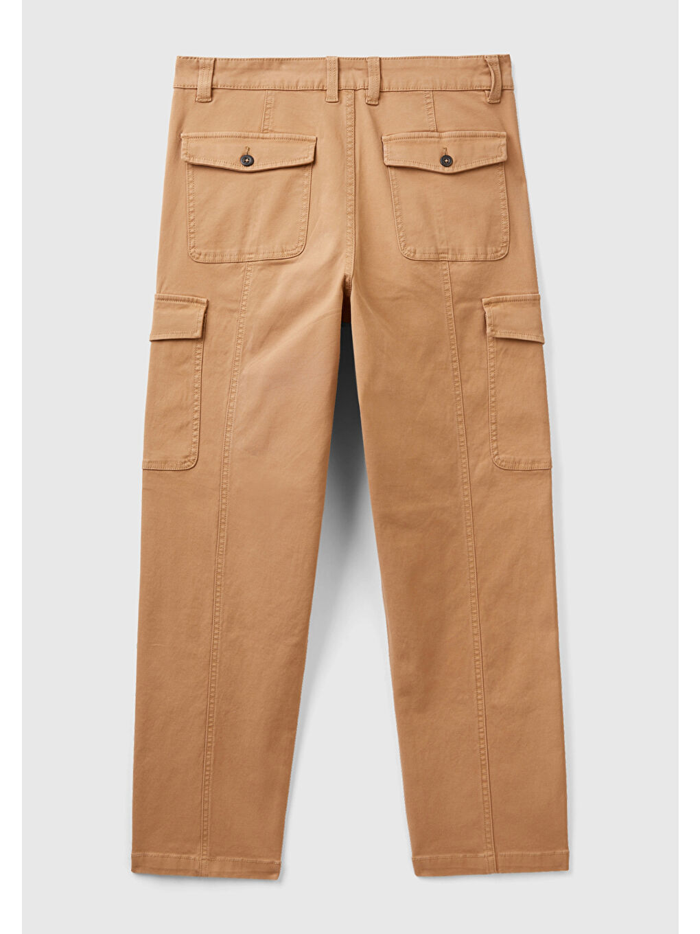 Kahverengi Erkek Taba Straight Fit Düşük Bel Kargo Pantolon-3