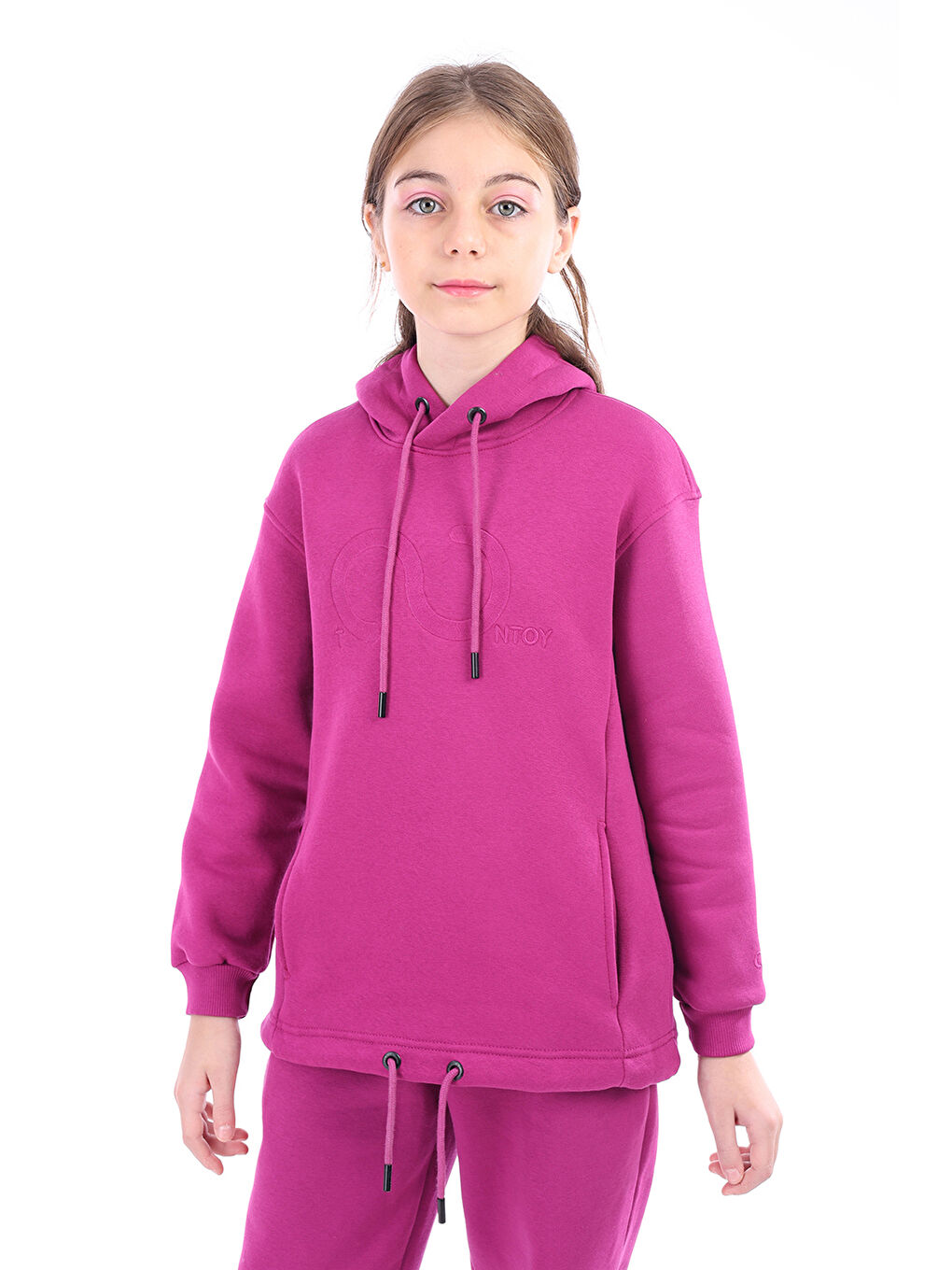 Mürdüm Kız Çocuk Nakışlı Sweatshirt