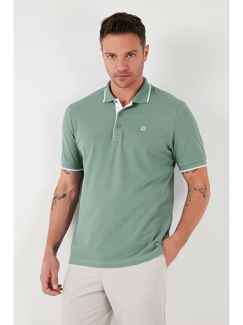 Siyah Pamuklu Slim Fit Şerit Detaylı Düğmeli Polo Yaka 3'lü Paket %100 Pamuk Tişört 5902118S3-3