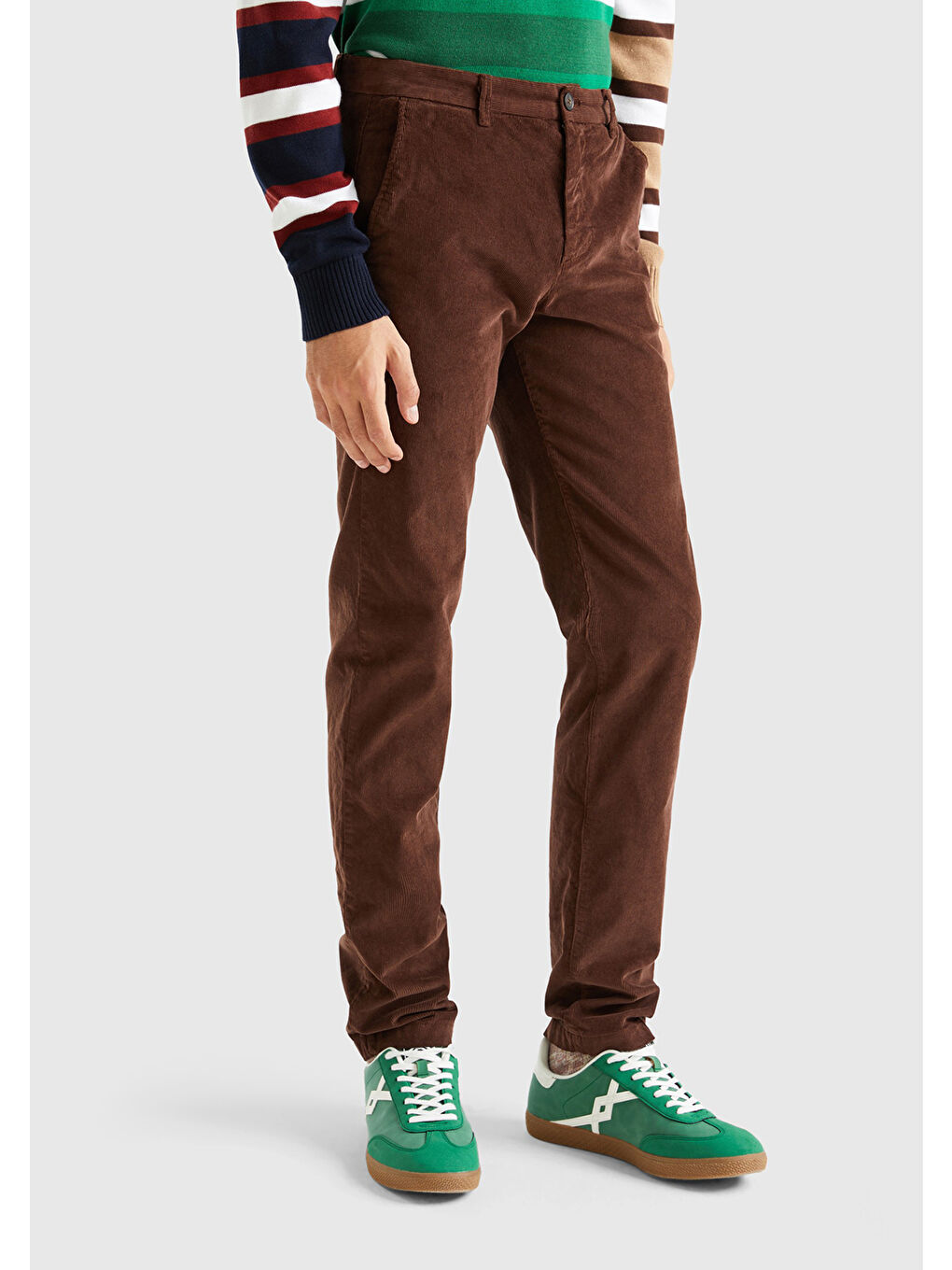 Koyu Kahverengi Esnek Kadife Erkek Pantolon