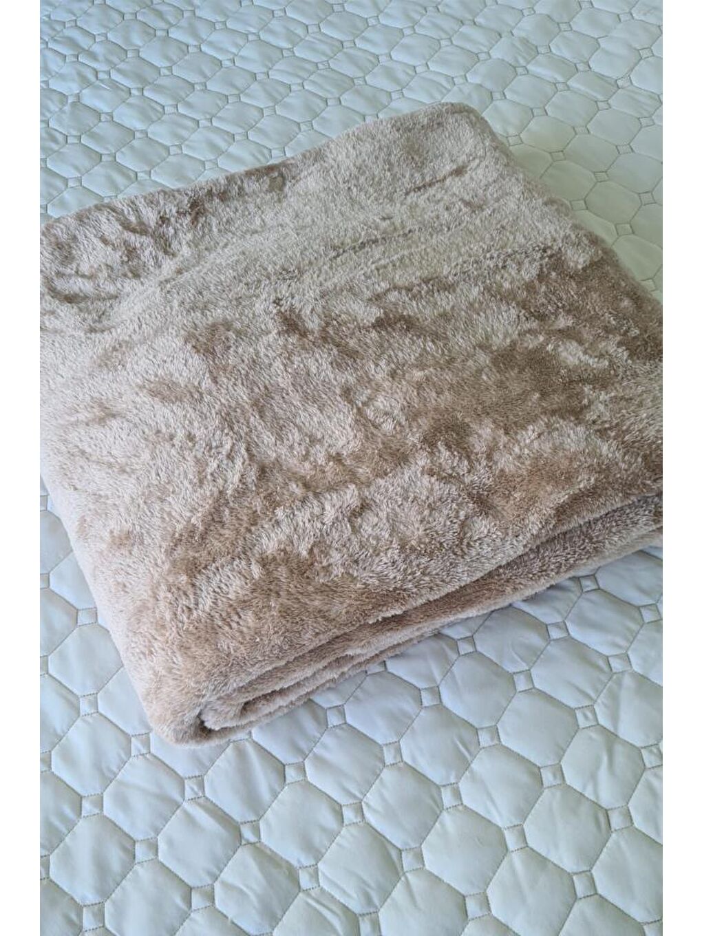 Soft Tek Kişilik Tek Battaniye Bej-1