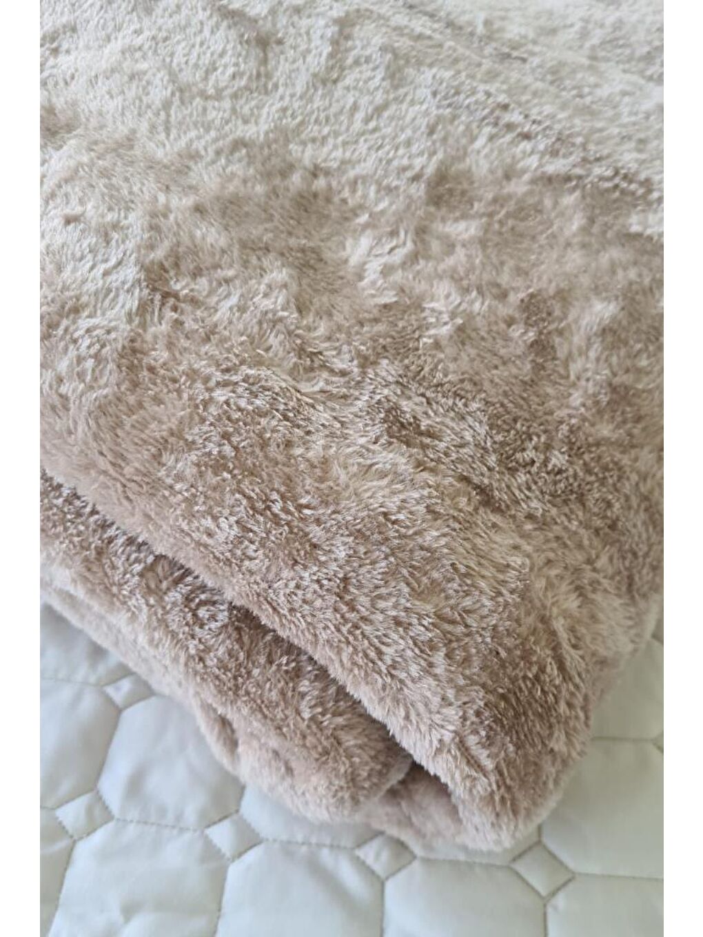 Soft Tek Kişilik Tek Battaniye Bej-2