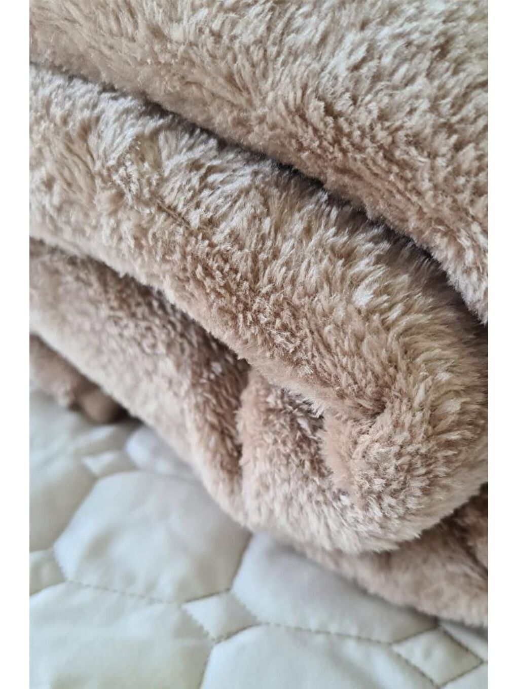 Soft Tek Kişilik Tek Battaniye Bej-3