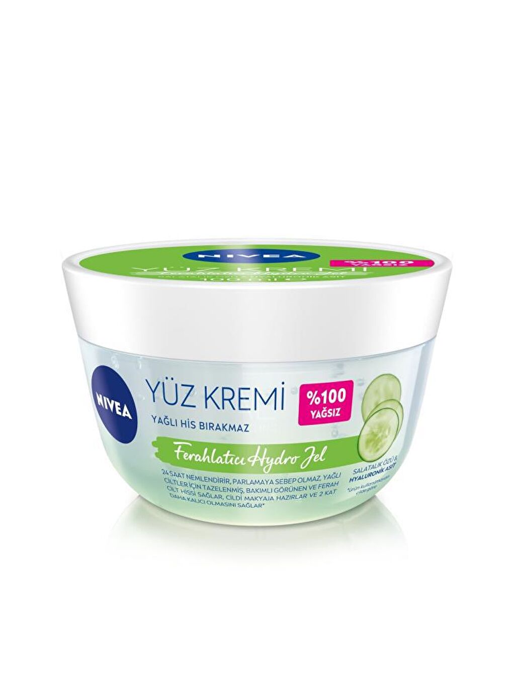 NIVEA Şeffaf Yüz Bakım Kremi Ve Makyaj Bazı Ferahlatıcı Hydro Jel 100 ml, Hyaluronik Asit, Parlama Karşıtı - 1