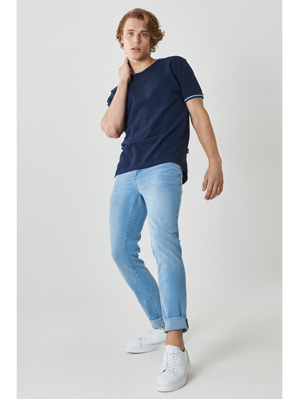 Erkek Buz Mavisi Magic Slim Fit Dar Kesim Esnek Denim Jean Pantolon-2