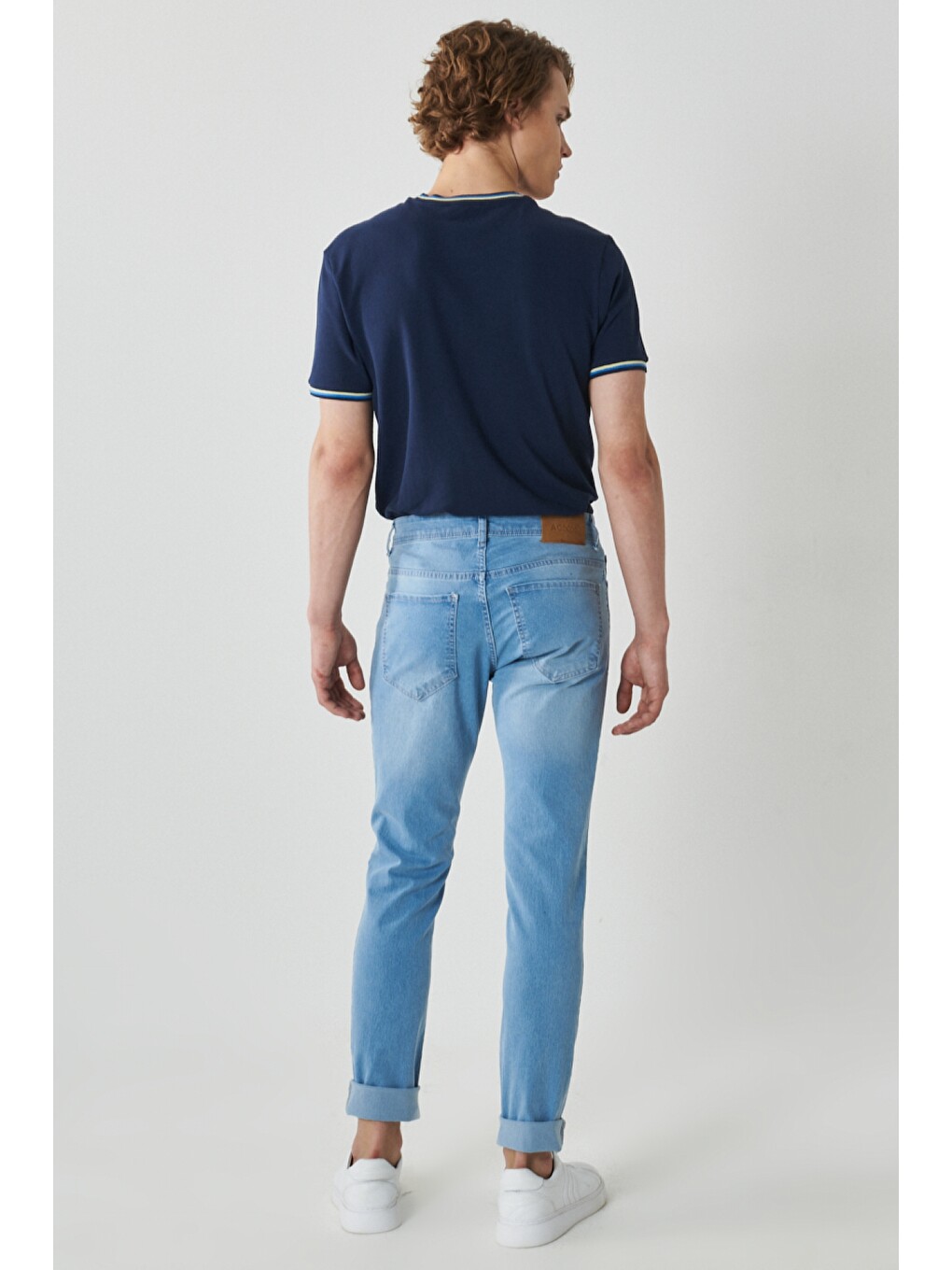 Erkek Buz Mavisi Magic Slim Fit Dar Kesim Esnek Denim Jean Pantolon-3