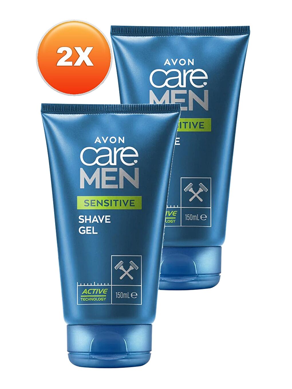 AVON Renksiz Care Men Sensitive Papatya ve Aloe Özü İçeren Tıraş Jeli 150 ml 2'li Set - 1