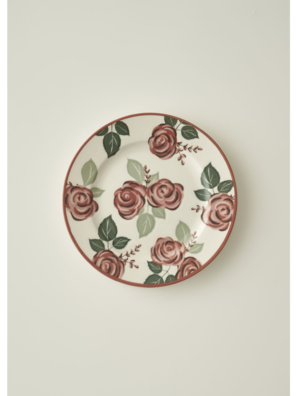 Karışık Rose Porselen Pasta Tabağı (21 cm)