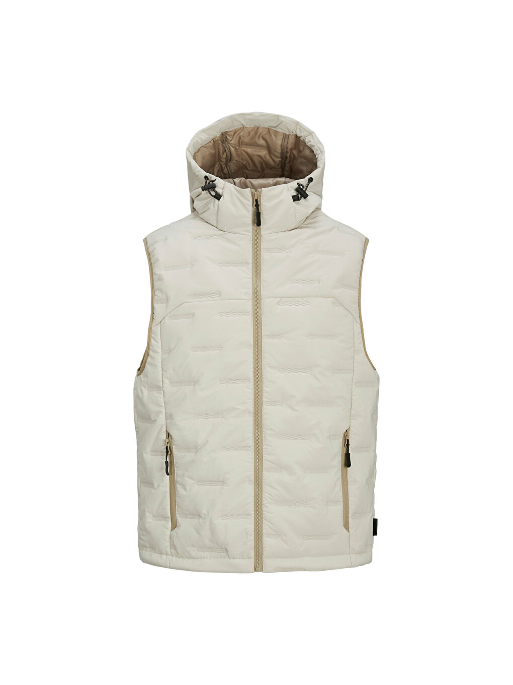 Jack & Jones Bej Sonic Bodywarmer Hood Erkek Bej Kapüşonlu Yelek